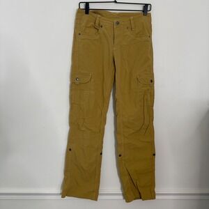 KUHL Women's Tan Cargo Pants Convertible Snap Leg Outdoor Adventure Size 4R